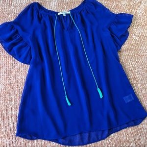 Blue Babydoll Blouse